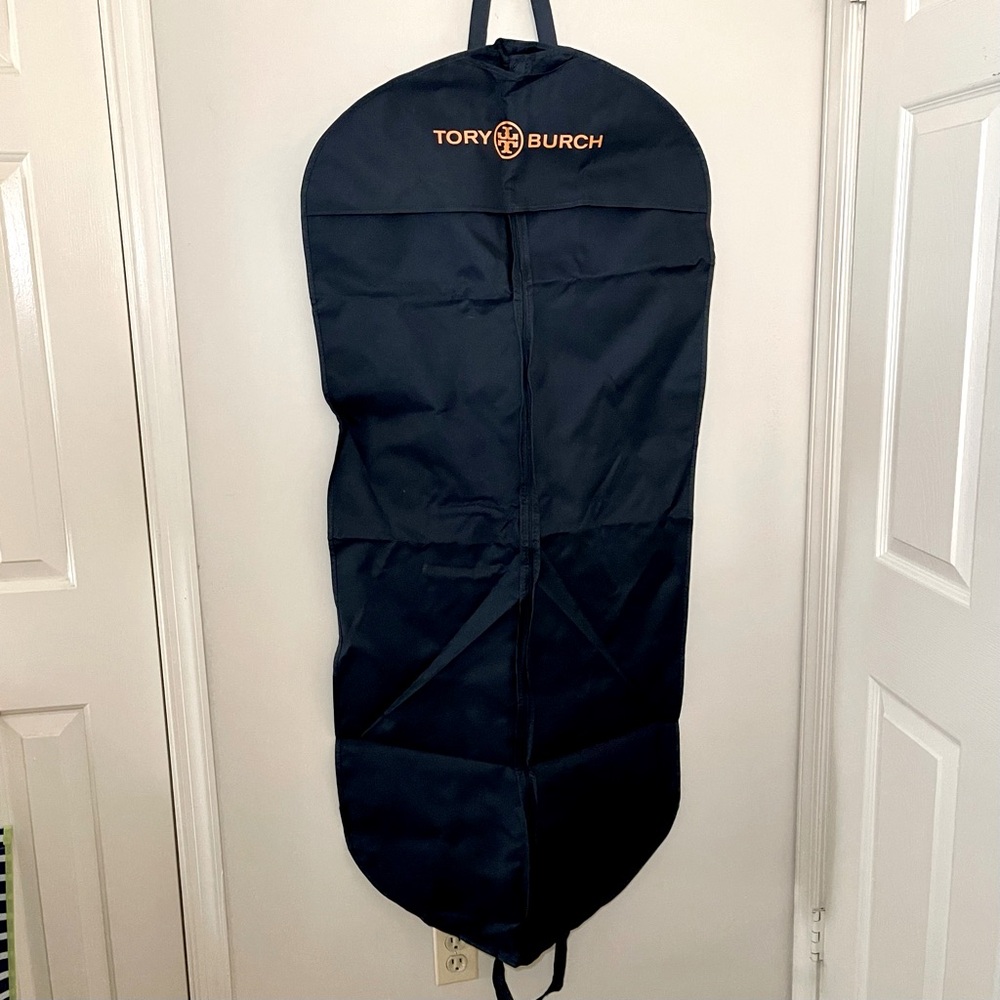 Tory Burch Navy Canvas Long Garment Weekend/Travel Bag 53” x 24”
